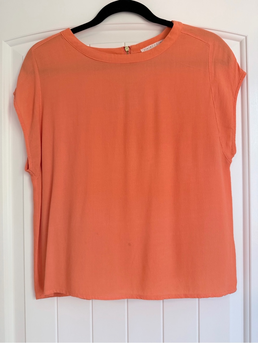 Violet & Claire Coral Cap-Sleeve Blouse